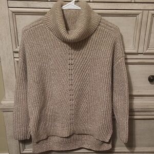 Time and Tru Beige Cowl Neck Sweater